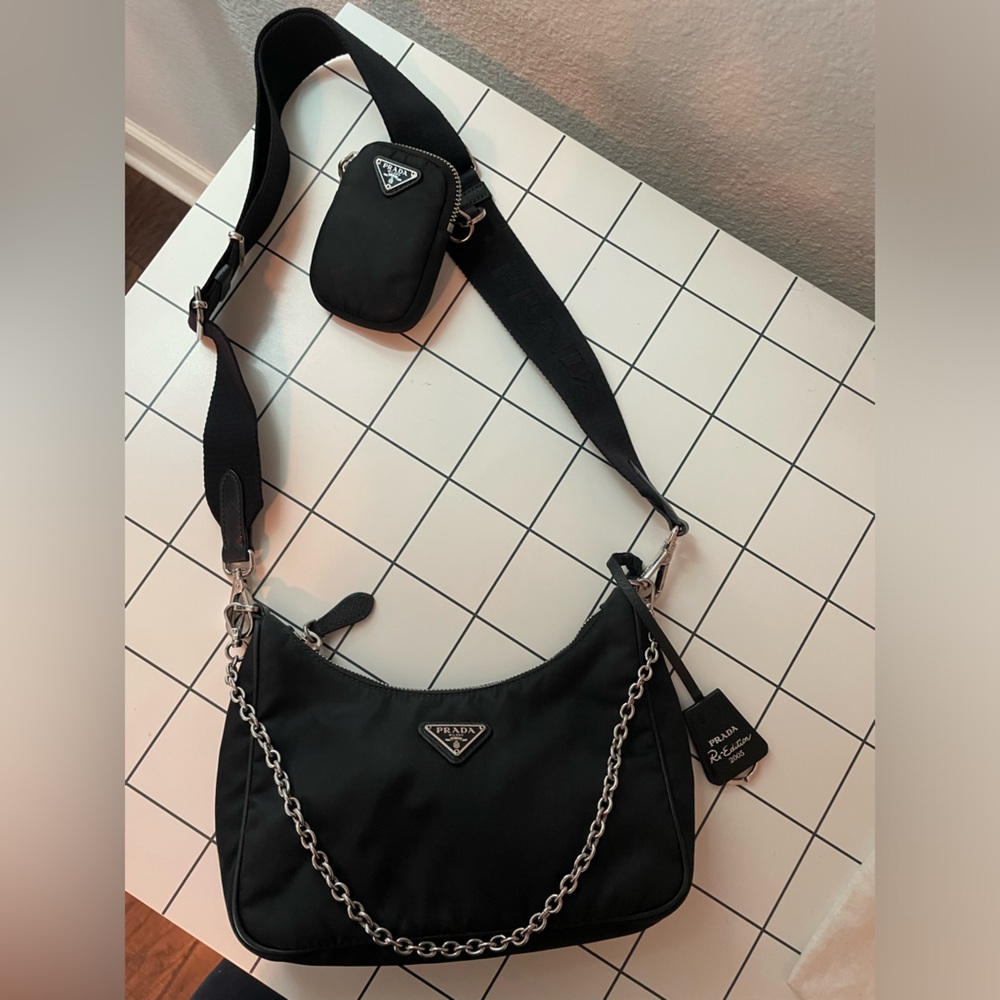 Authentic Prada Re-Edition 2005 Re-Nylon Bag, Black